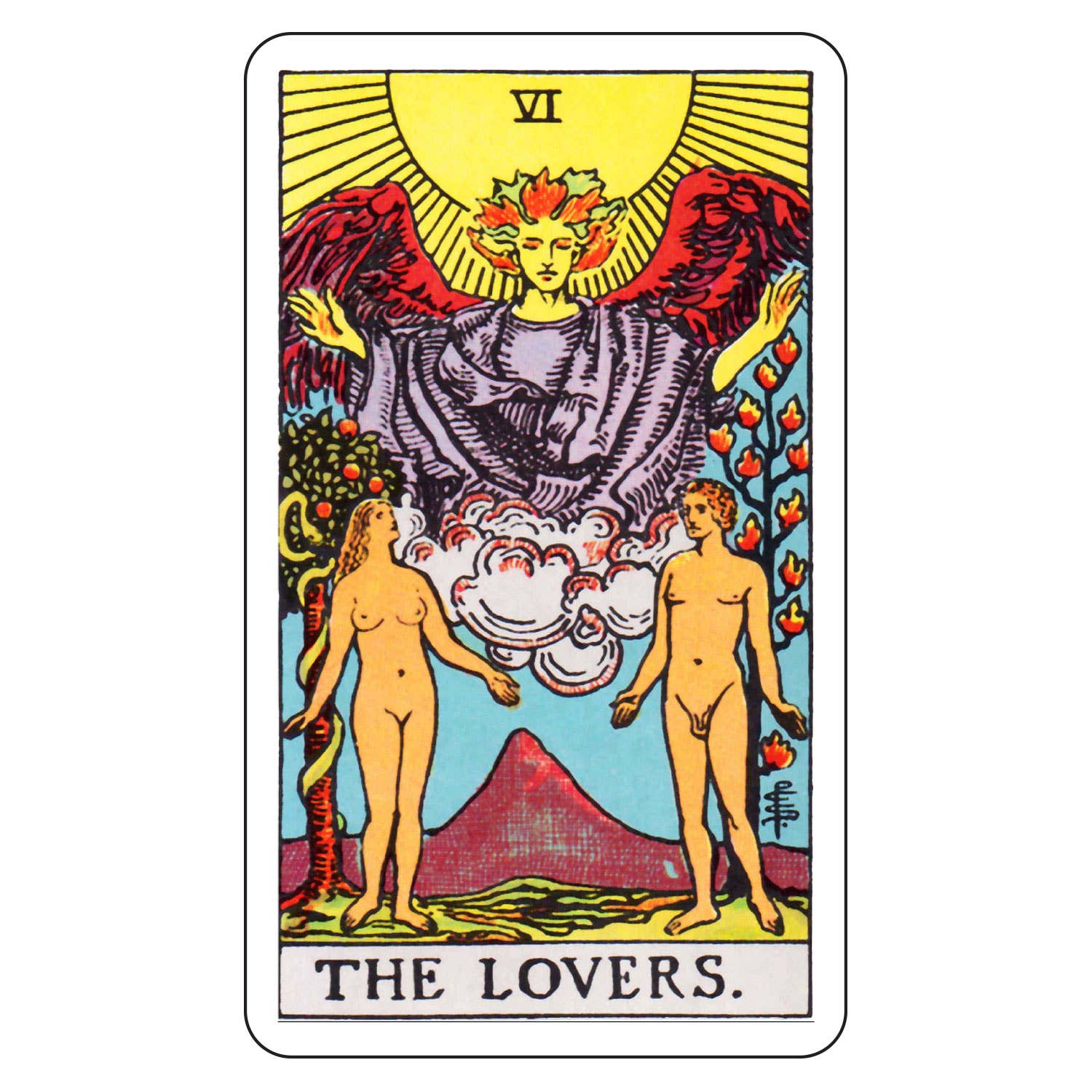 Tarot Sticker - The Lovers Small (1.5"x2.5")