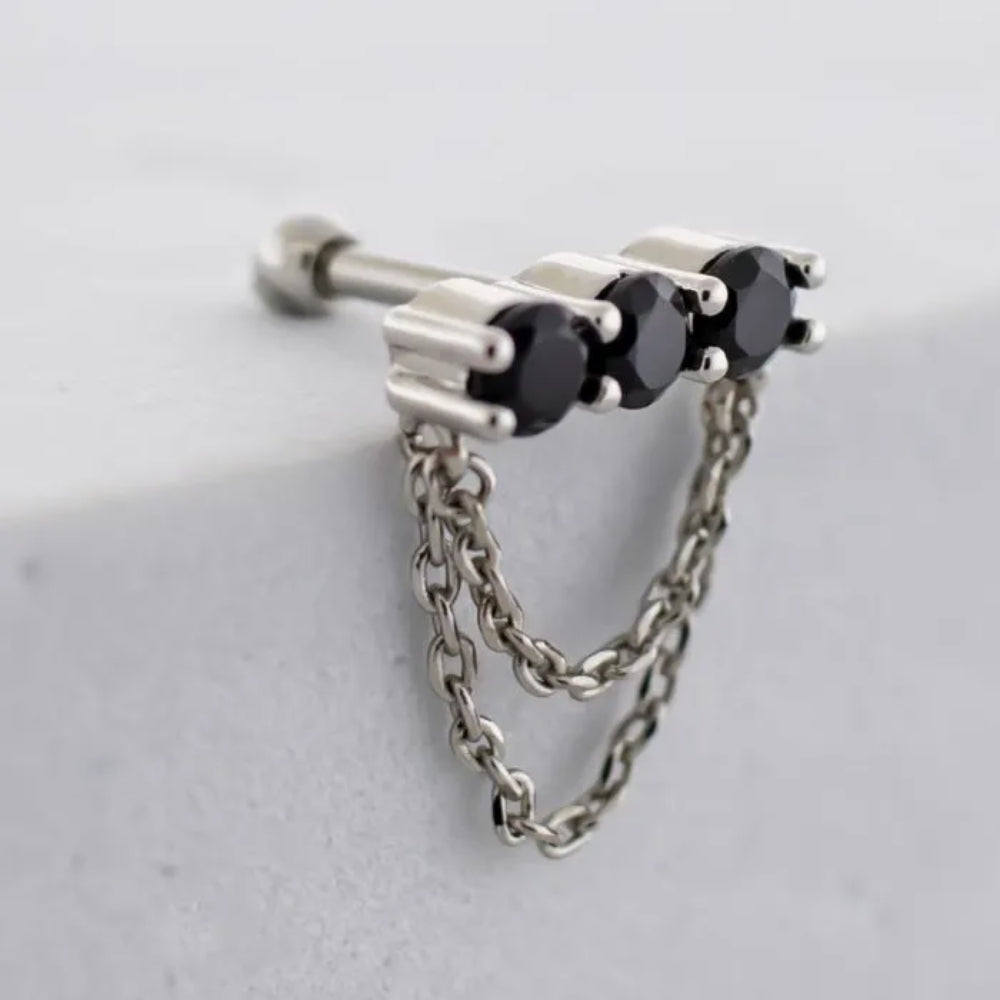 16g Barbell Gem Trio with Chains