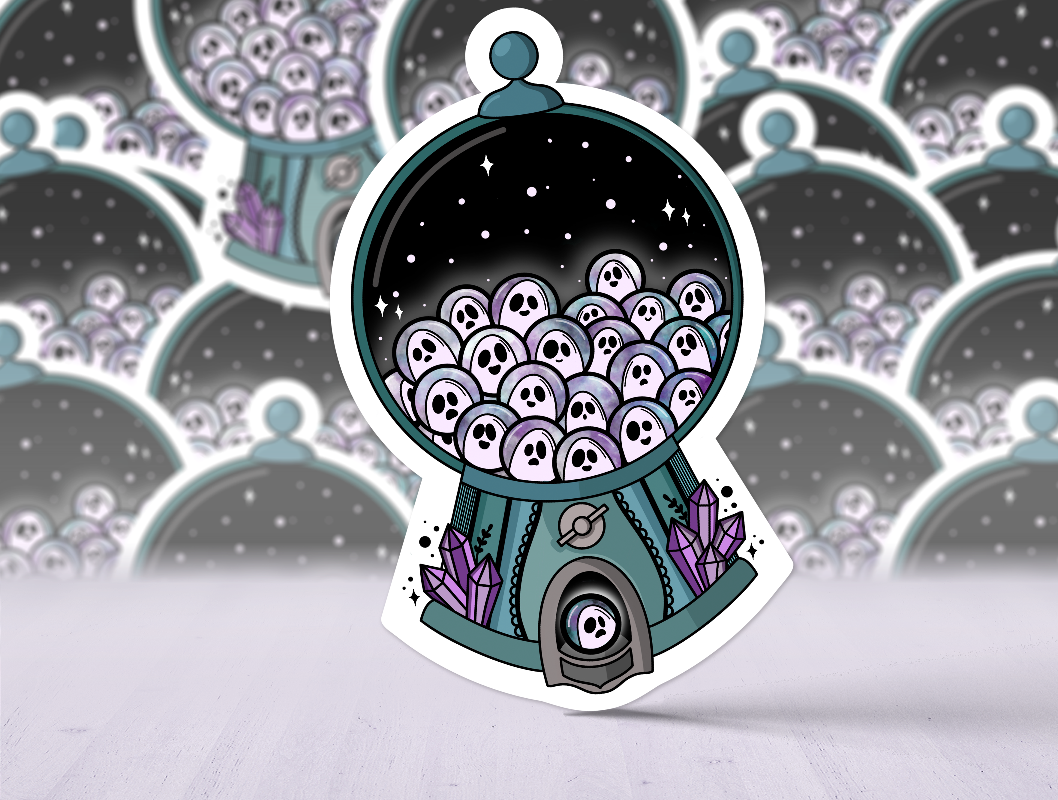 Spooky Gumball Machine Sticker, Halloween Stickers