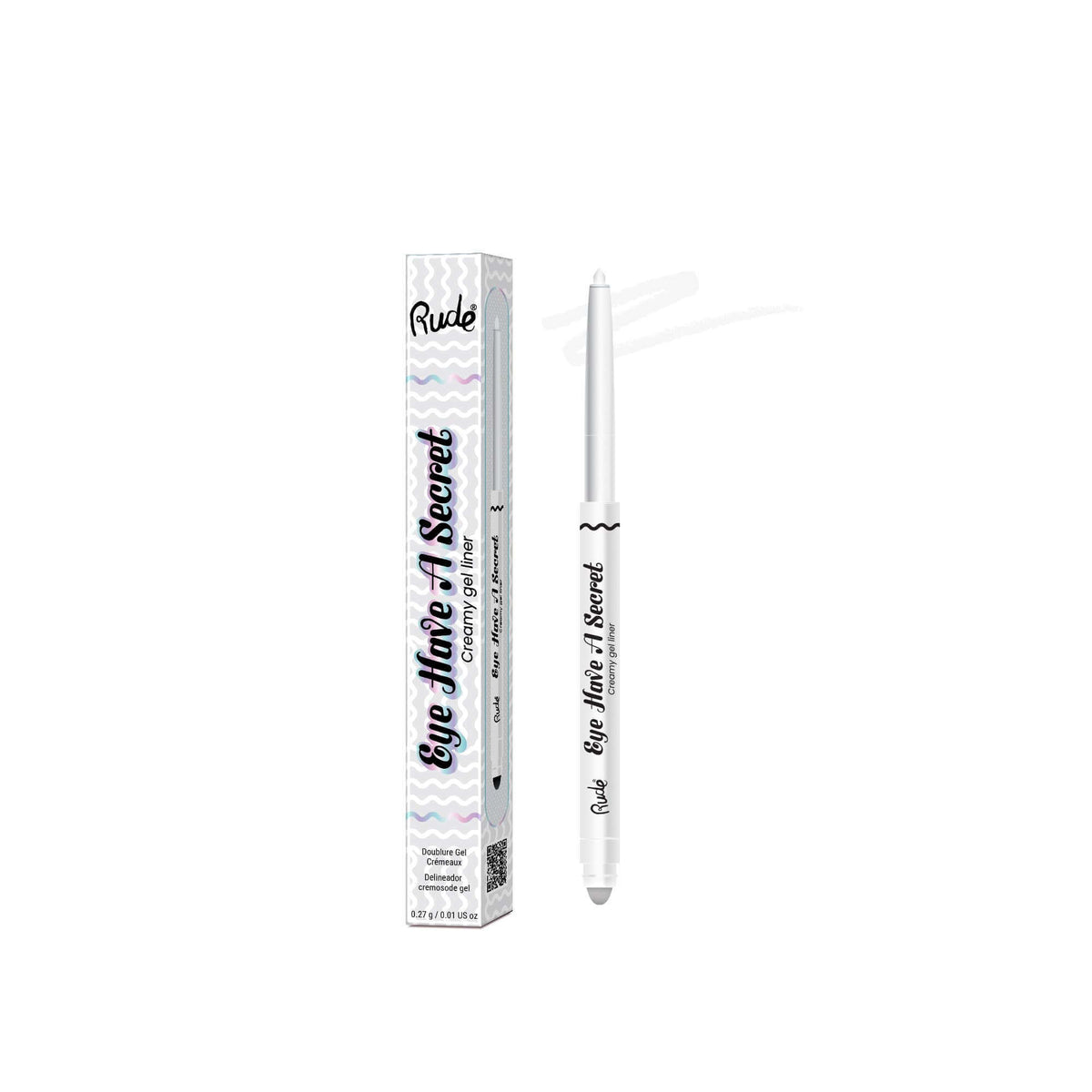 Rude Cosmetics eyeliner with packaging on a white background