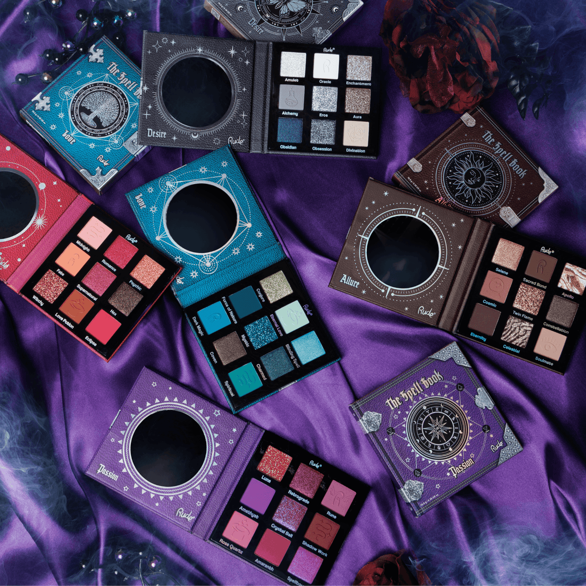 Six eyeshadow palettes from the &