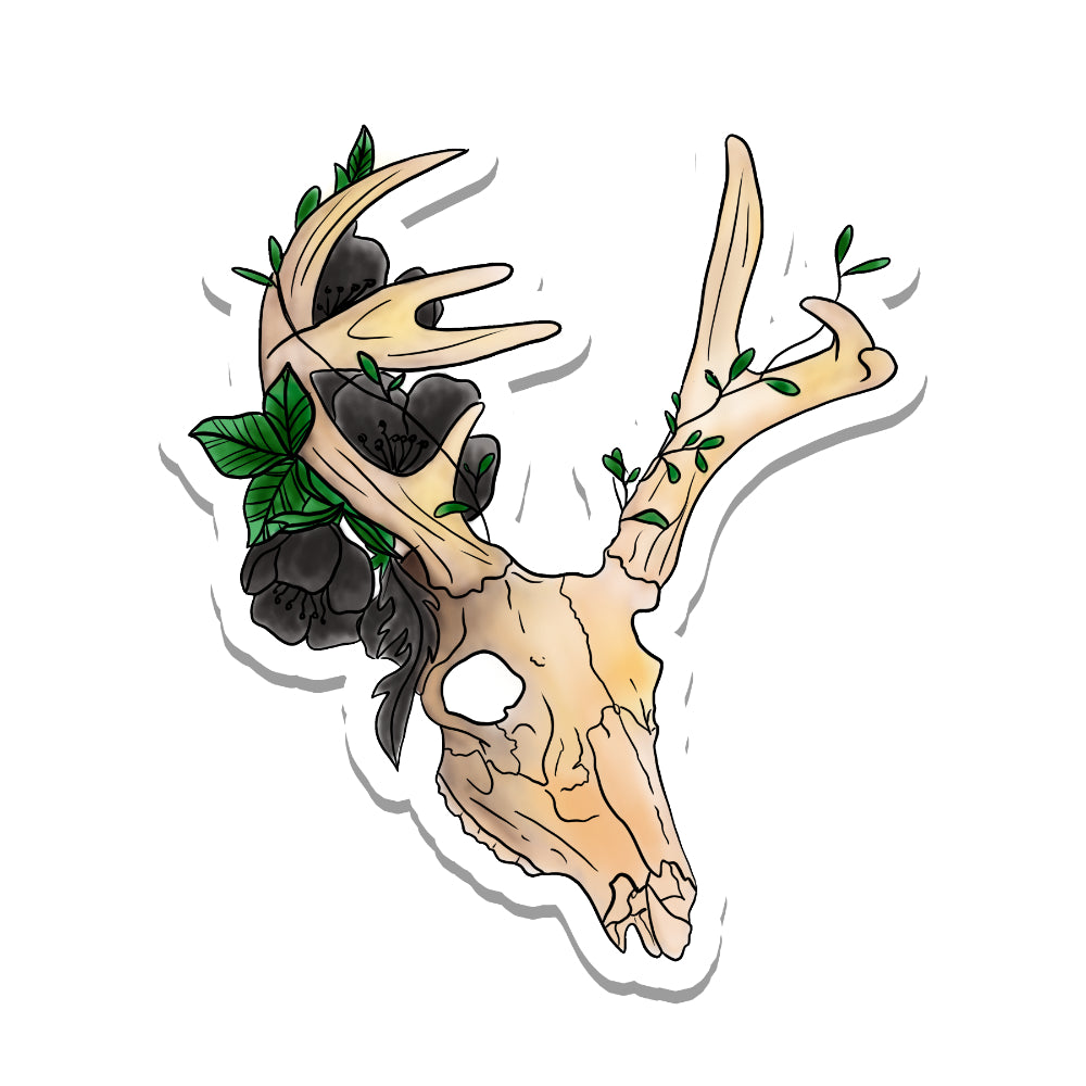 Stag Skull Vinyl Sticker