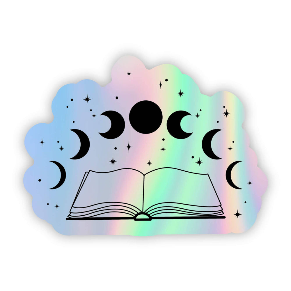 Celestial Book With Moon and Stars | Bookish Vinyl Sticker