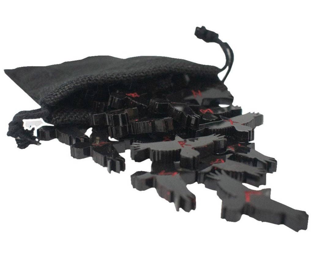 Hugin and Munin Raven Rune Set
