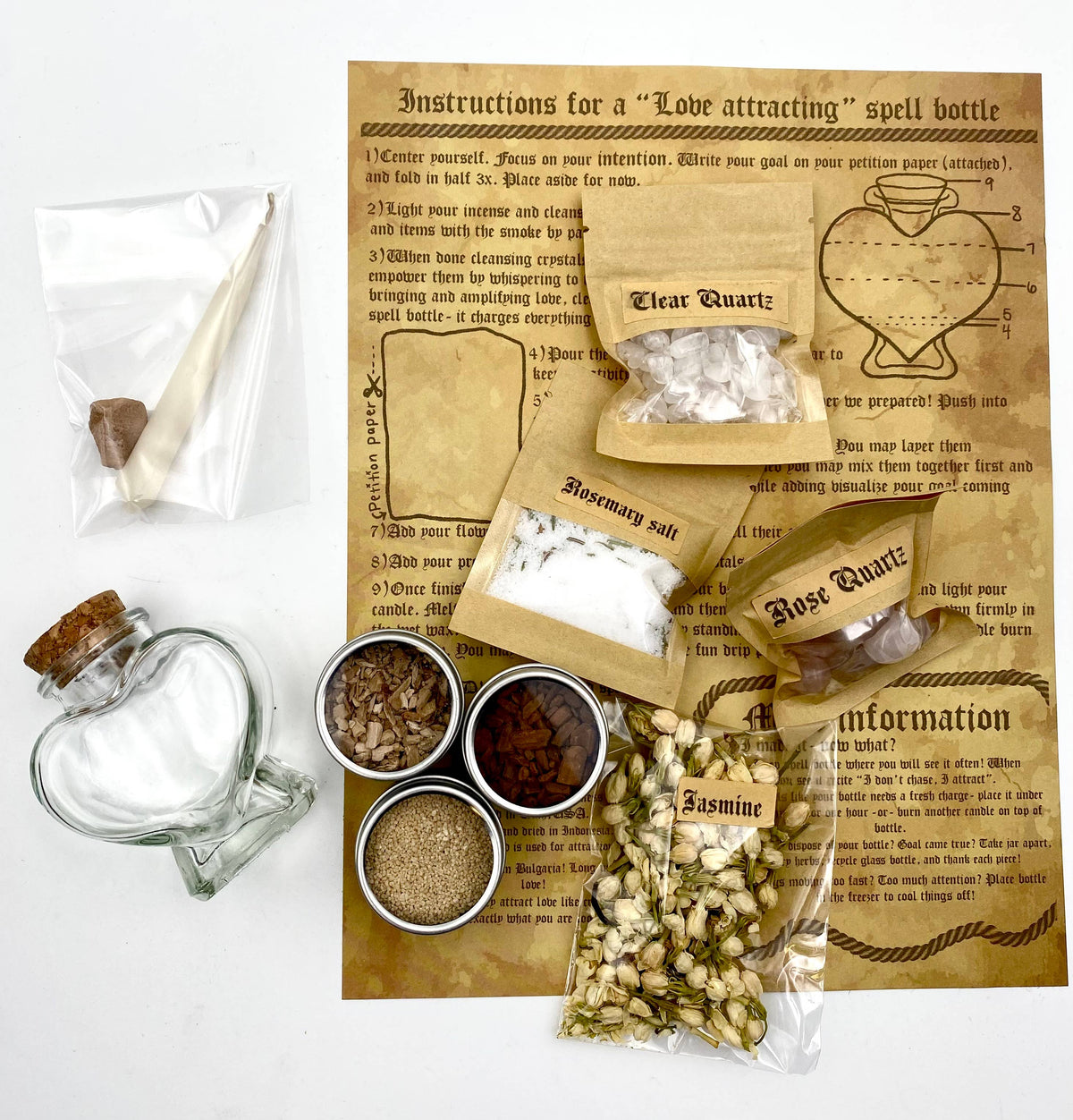 DIY Spell Bottle Kit Attract Love