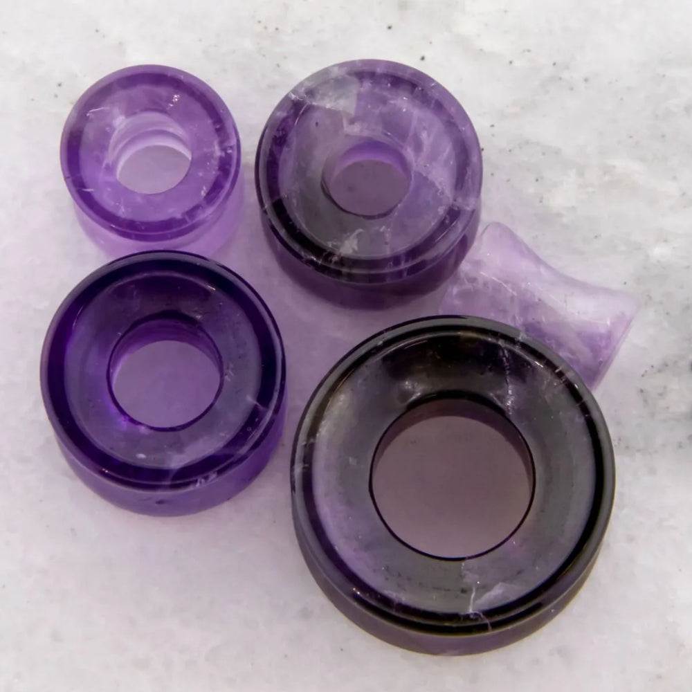 Amethyst Double Flare Stone Tunnels
