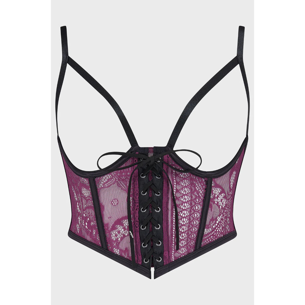Arden Lace Basque Plum