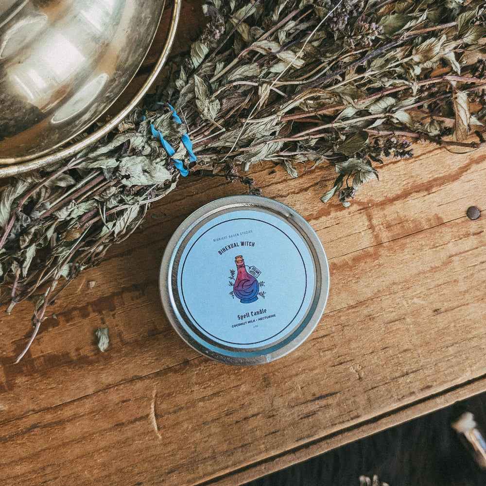 BiHexual Travel Tin Spell Candle