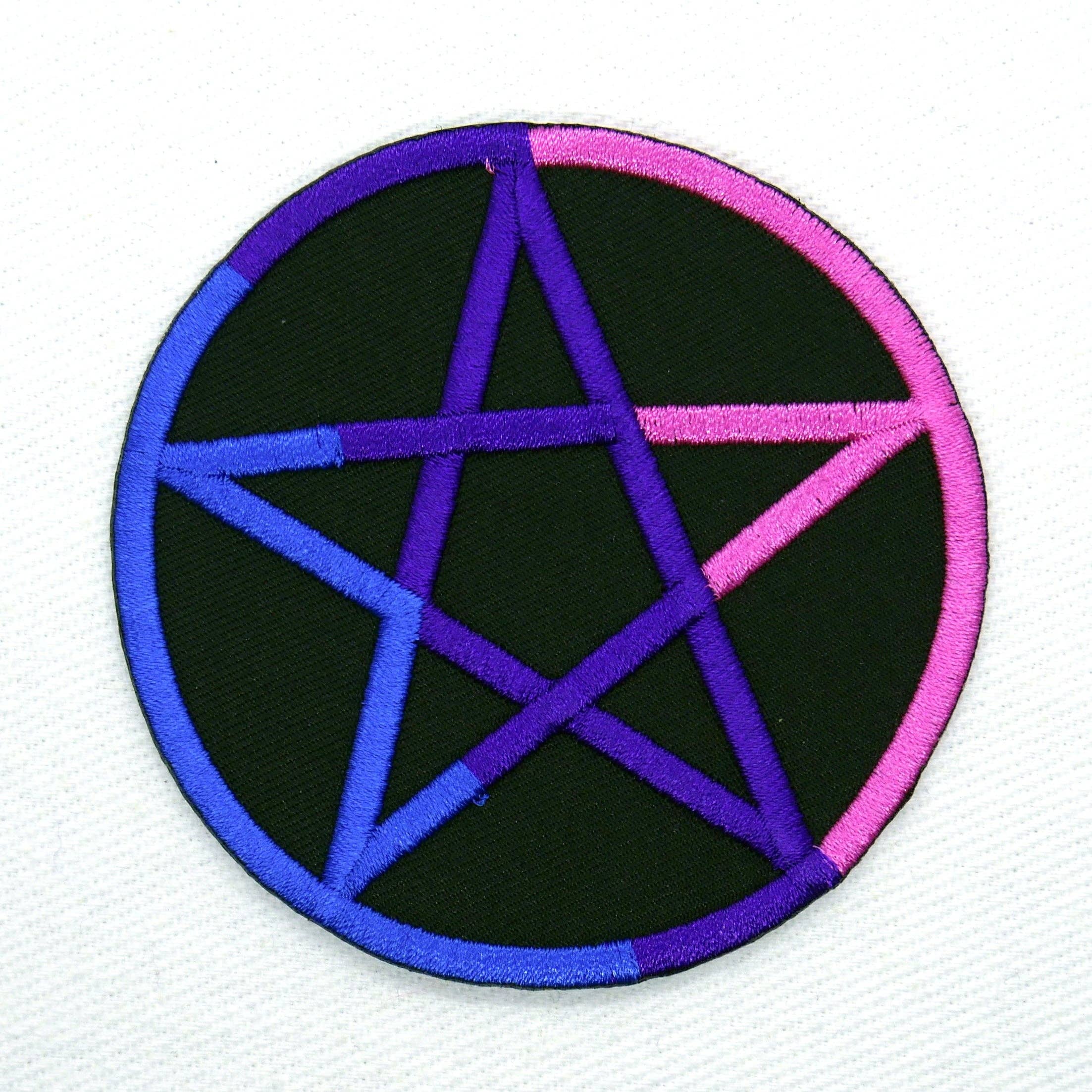 Bi Pride Pentagram Iron On Patch