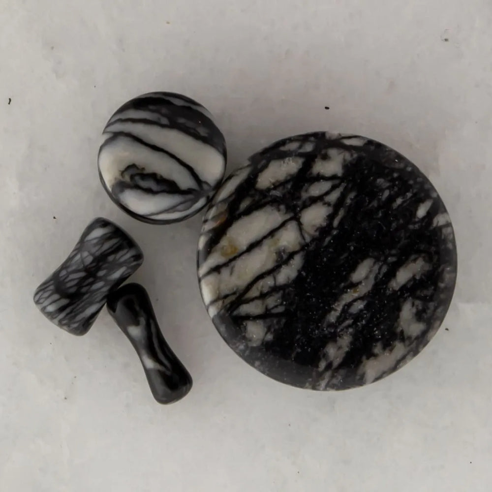 Spider Web Jasper Stone Plugs