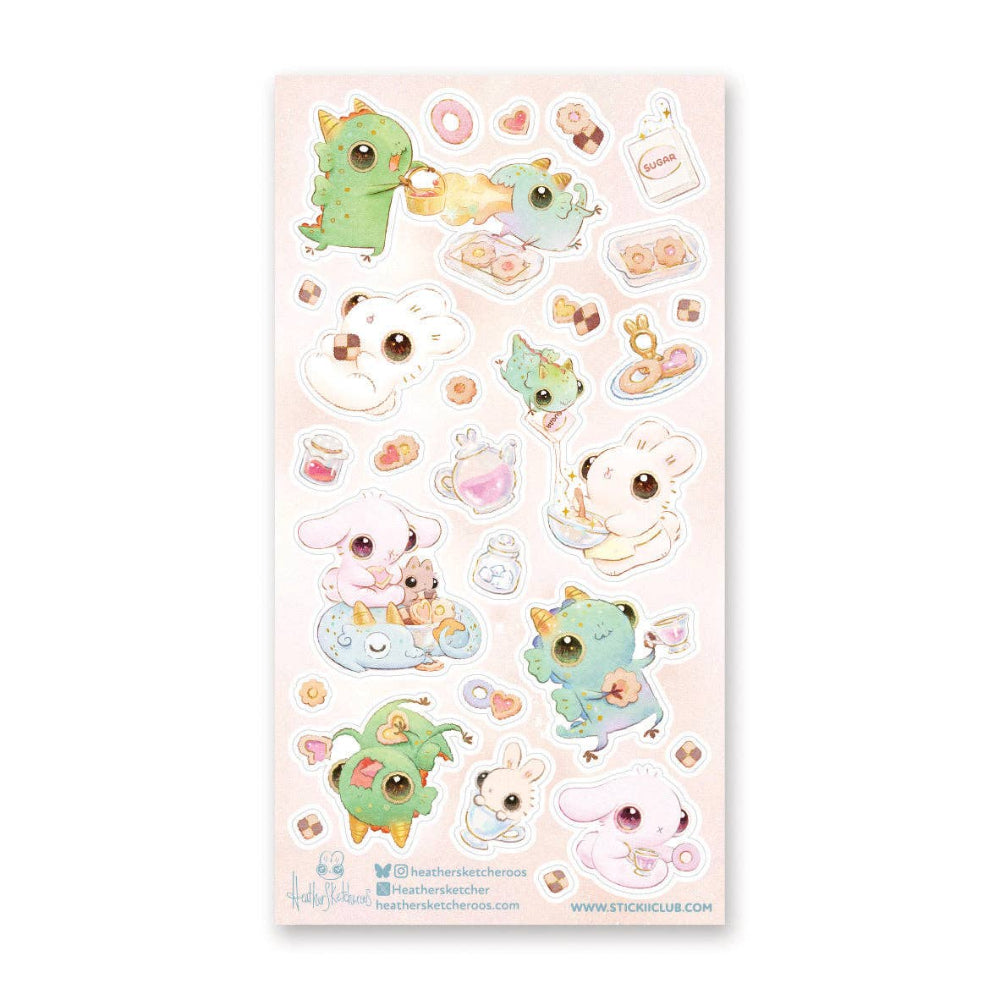 Bunnehs and Dwagons Sticker Sheet