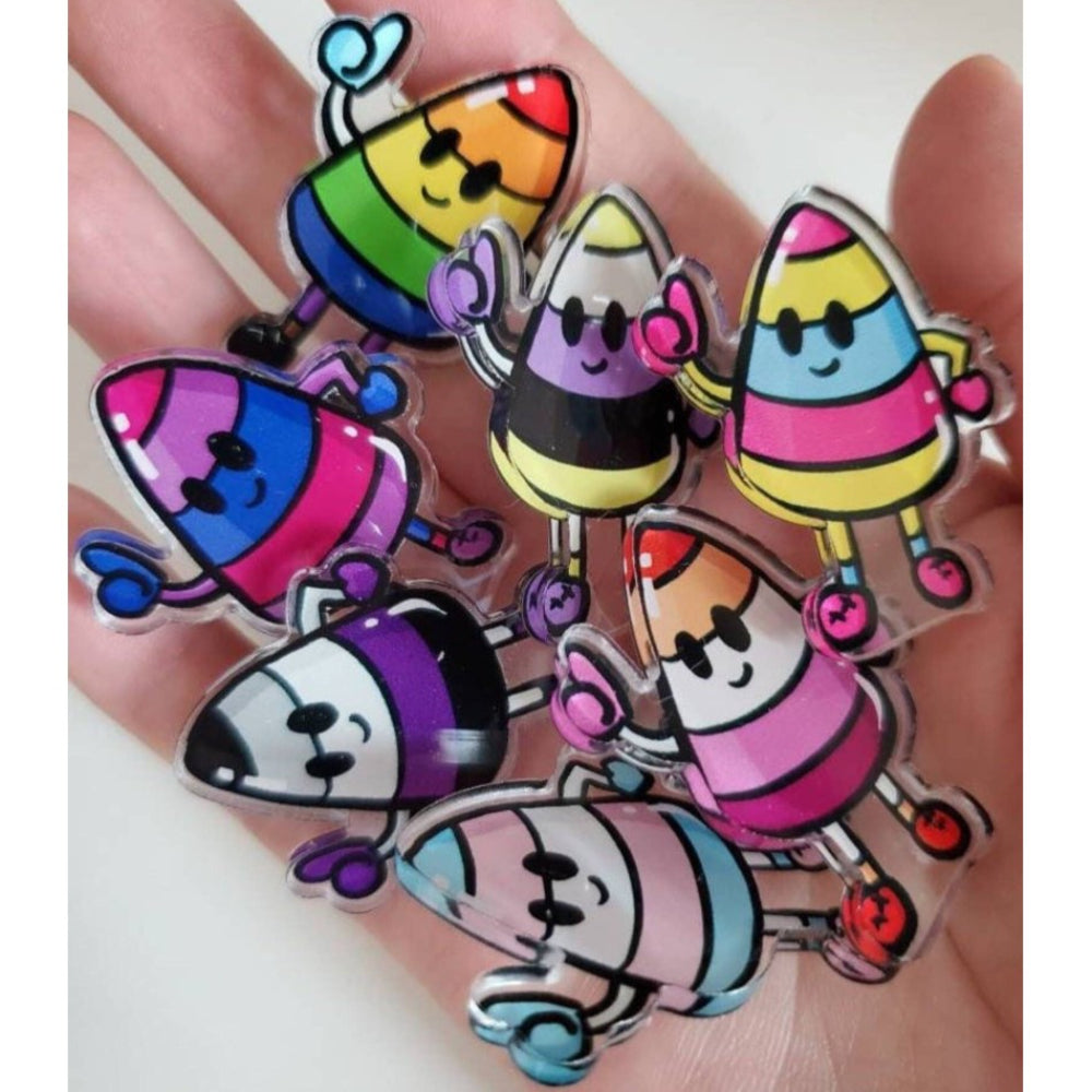 Candy Corn Pride Buddies! Acrylic Pins
