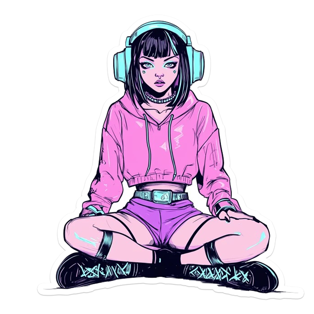 Cyberpunk Girl Sticker