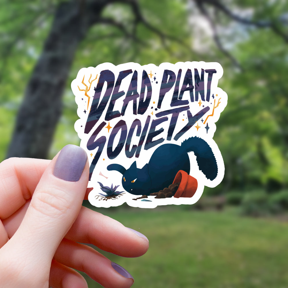 Dead Plant Society Houseplant Cat Sticker