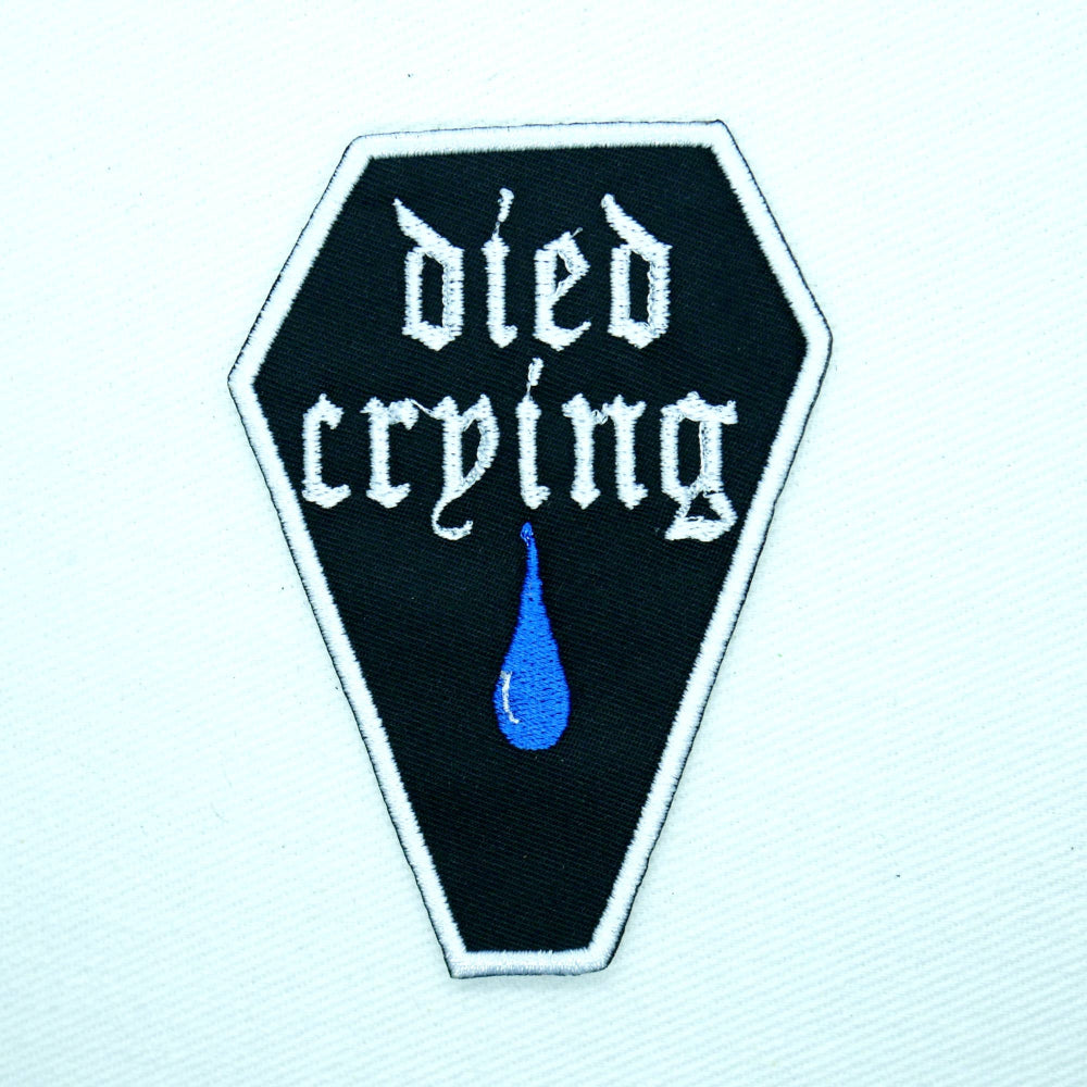 Died Crying Coffin Iron On Patch