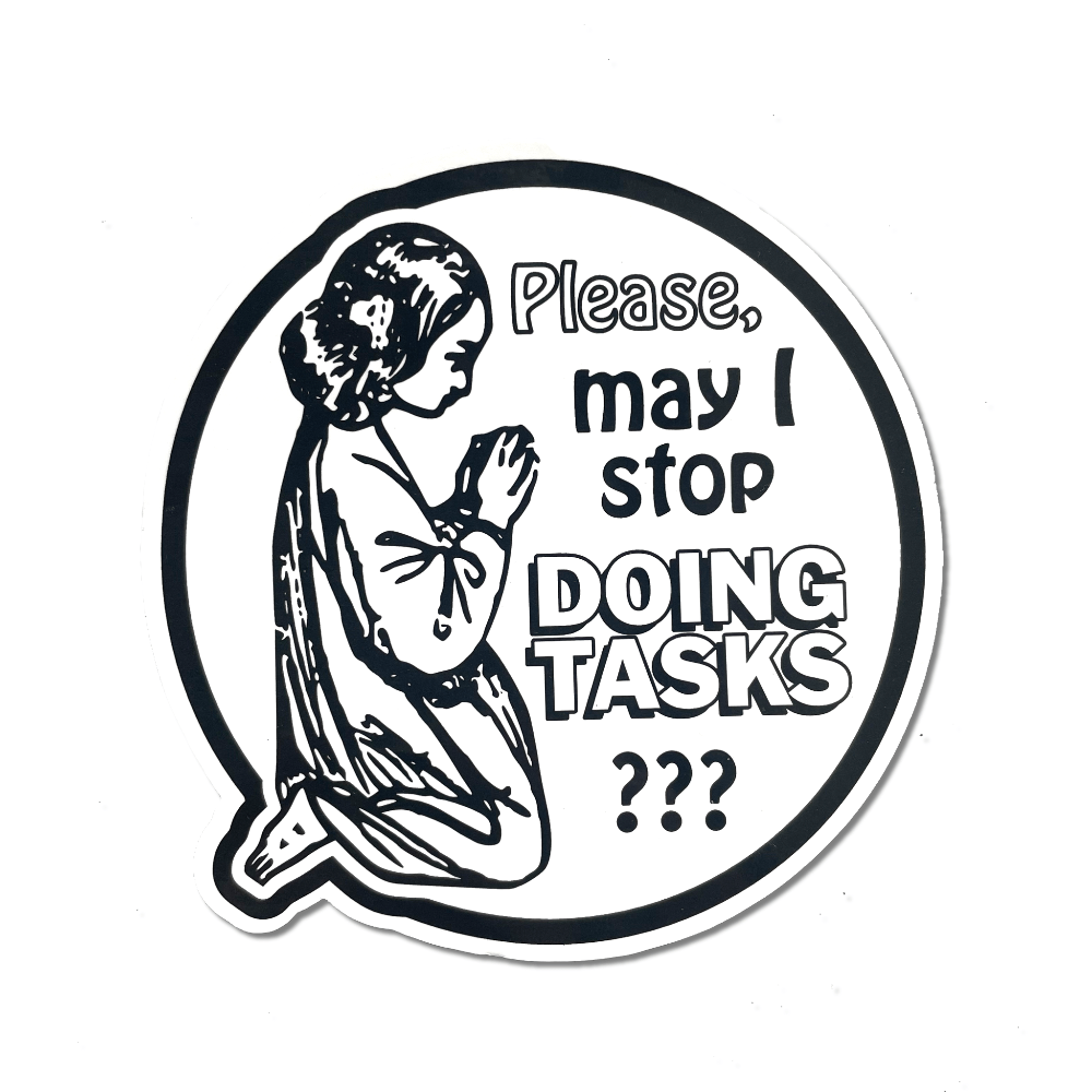 Doing Tasks Vinyl Sticker
