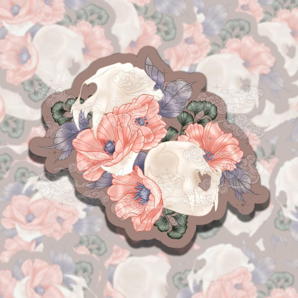 Dreamy Death Blossoms Vinyl Sticker