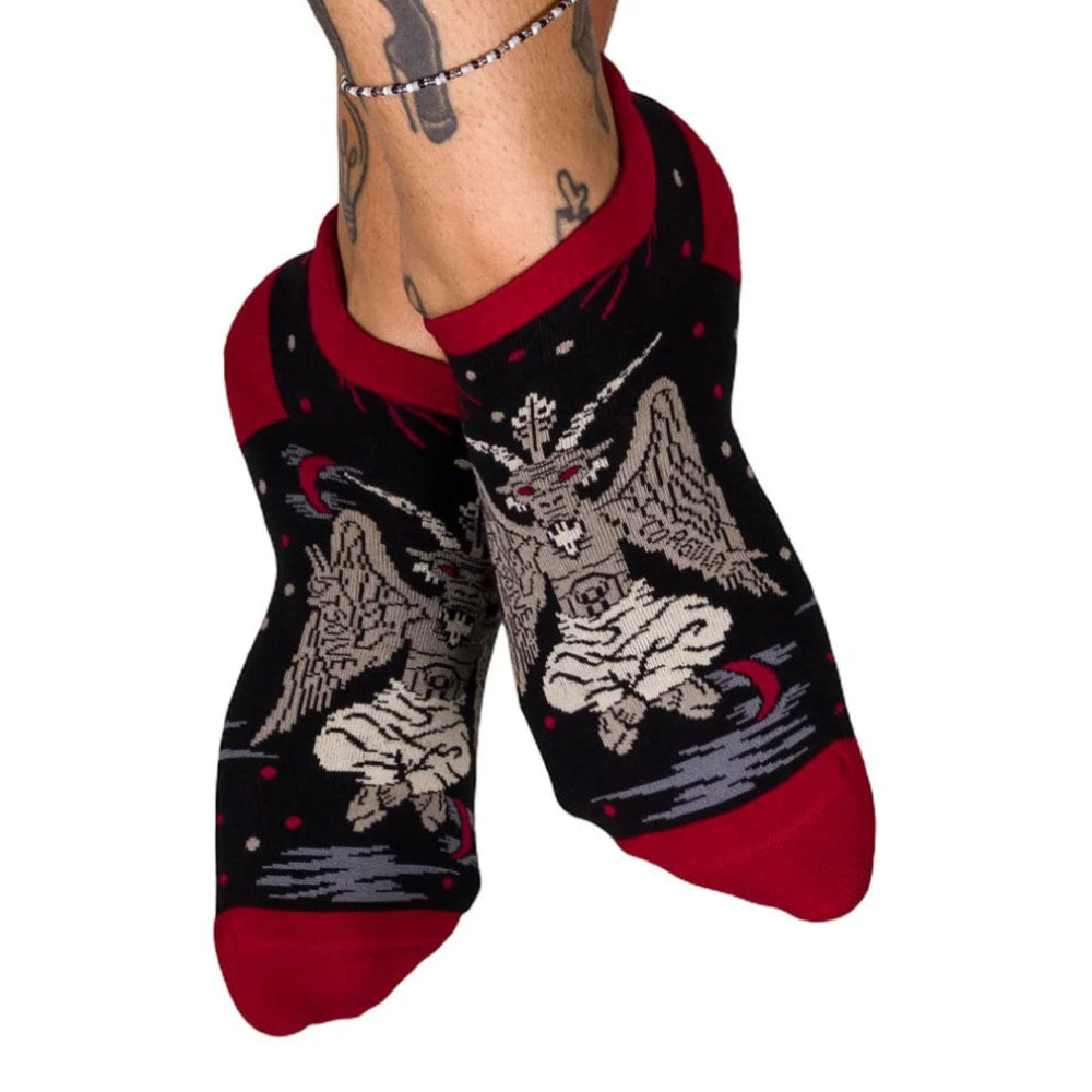 Evil Baphomet Ankle Socks