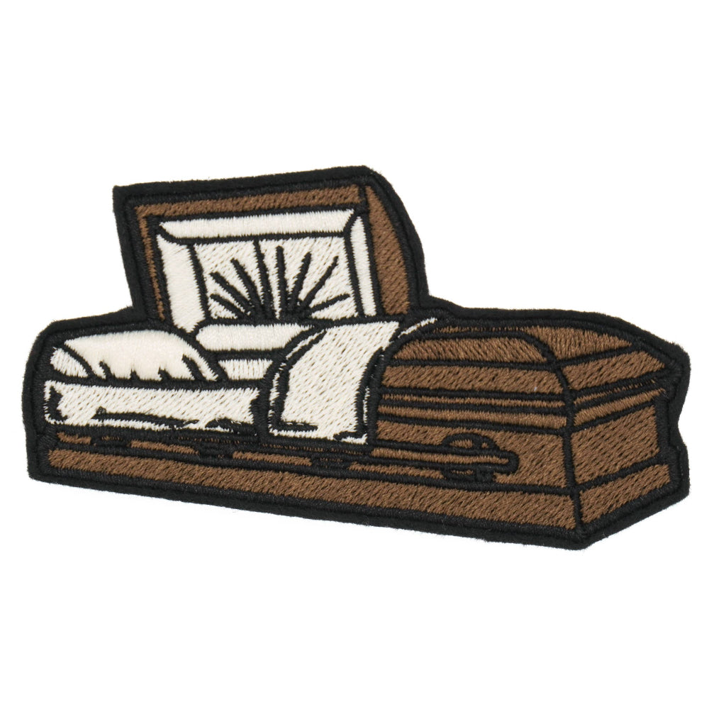 Funeral Casket Iron on Patch