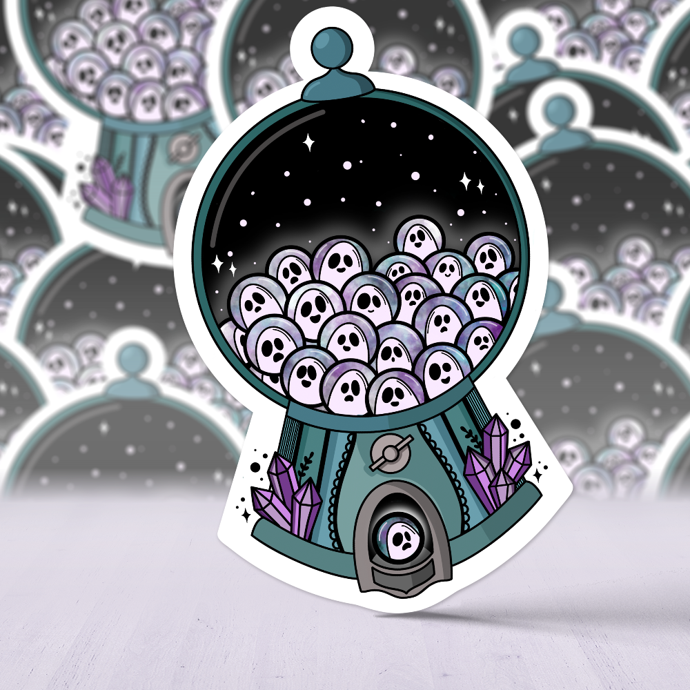 Ghost Gumball Machine Sticker