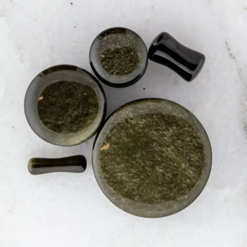 Gold Obsidian Stone Plugs