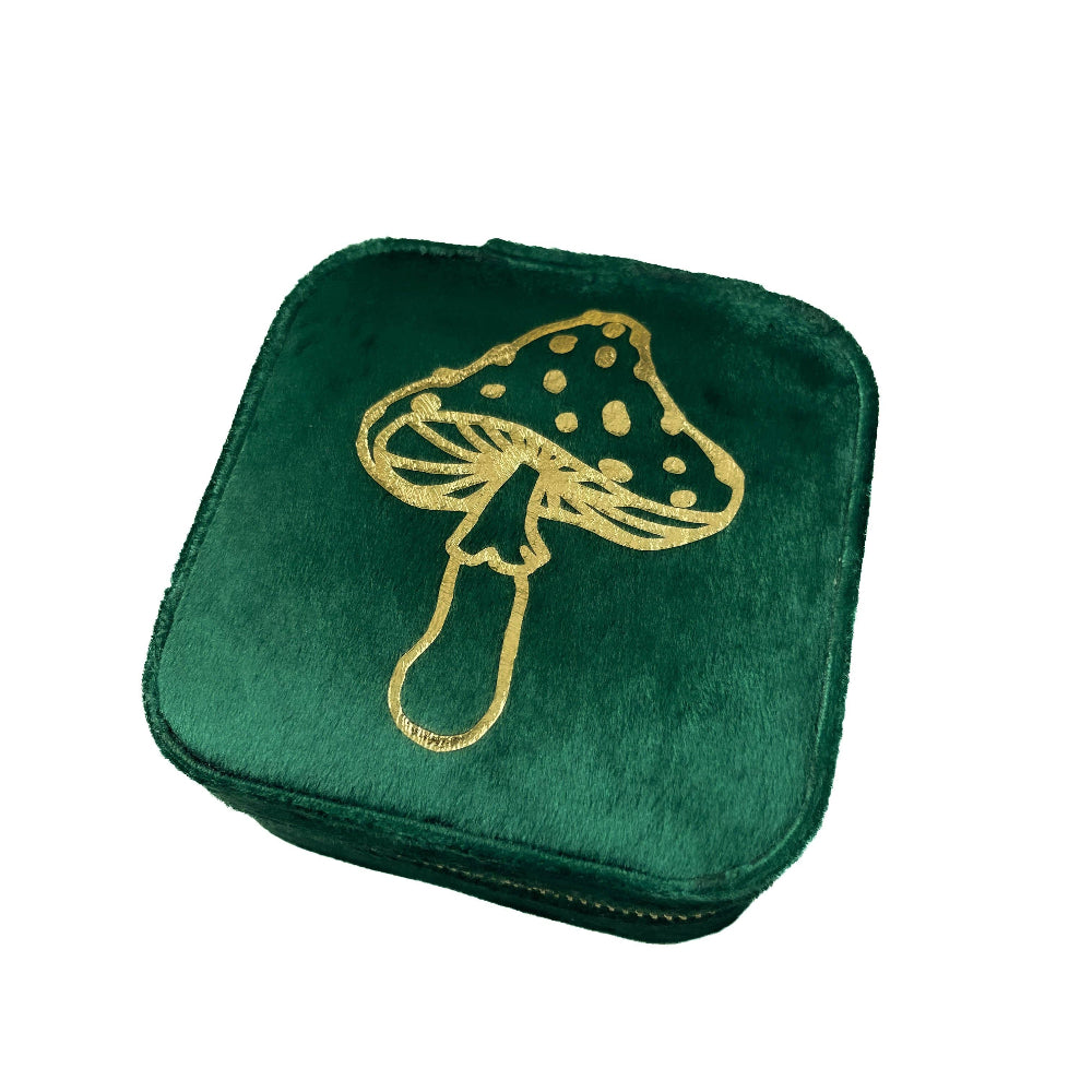 Green Witch Mushroom Travel Jewelry Box