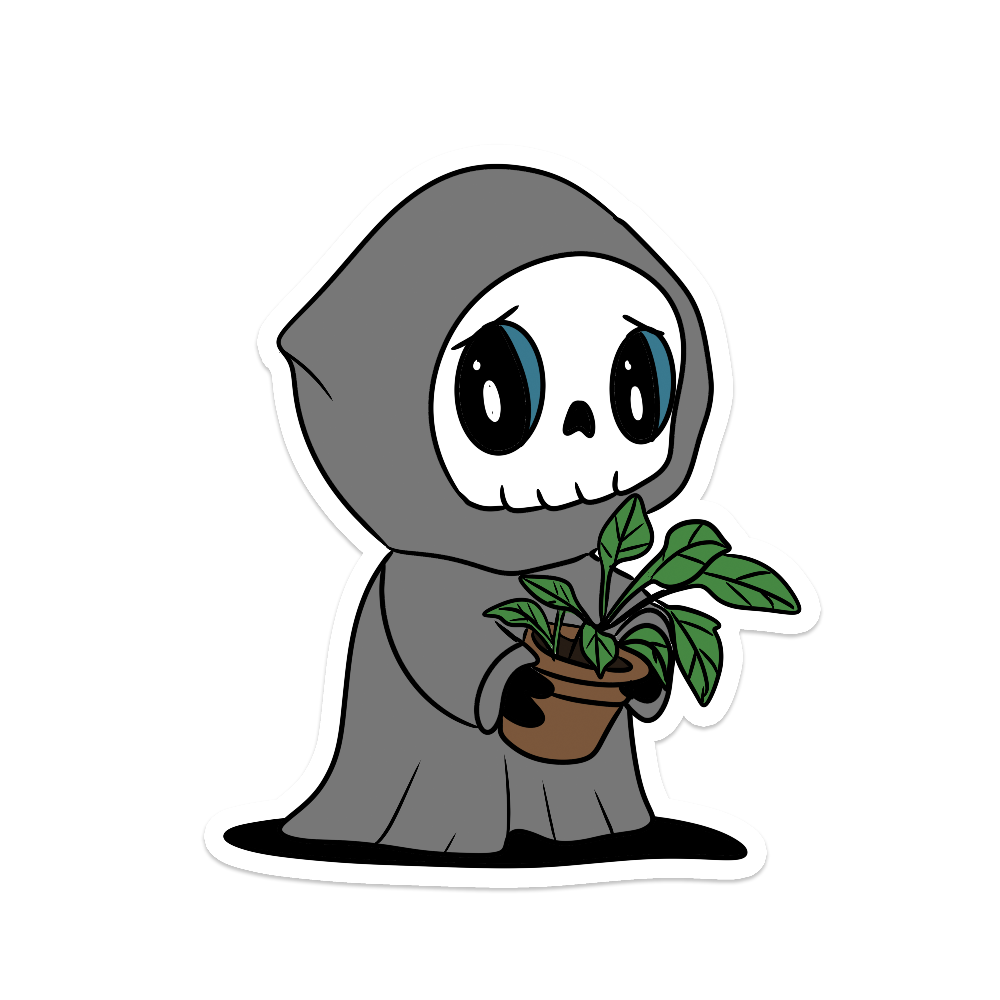 Grim Reaper with Plants Sticker