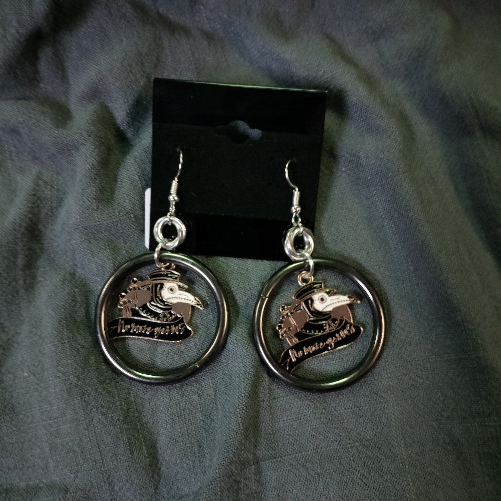 Handmade Earrings Ring and Charm No More Germs
