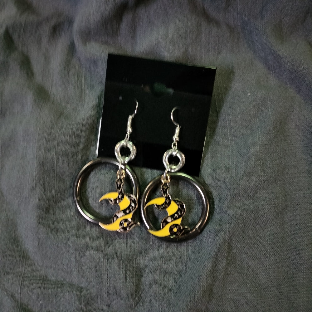 Handmade Earrings Ring and Charm