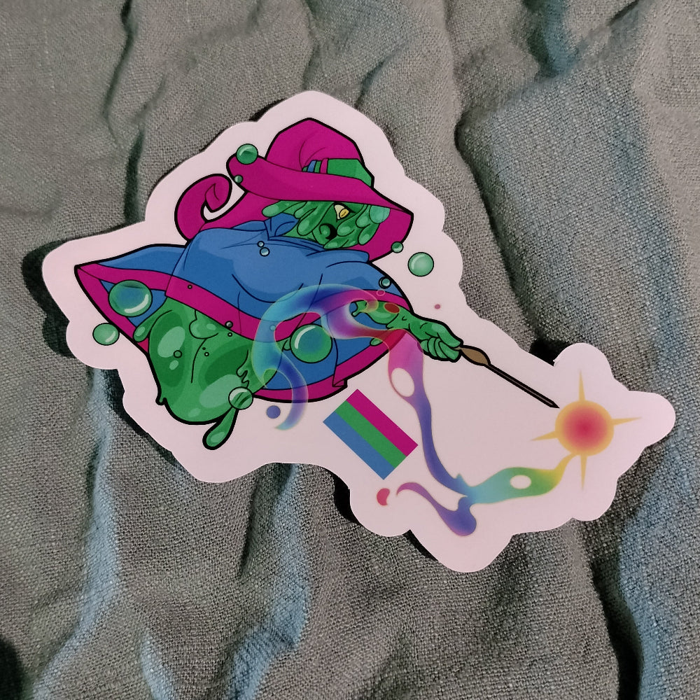 Slime Wizard Pride Flag Stickers Polysexual