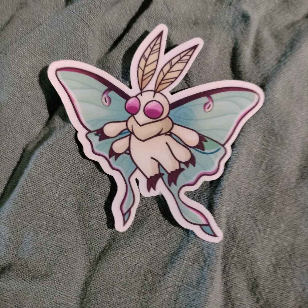 Mothman Stickers Teal and White