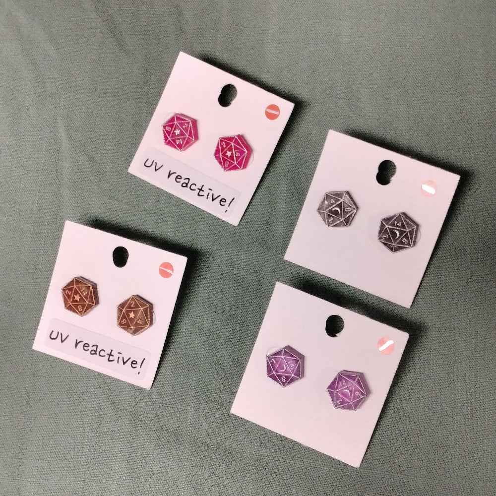 Handmade D20 Stud Earrings