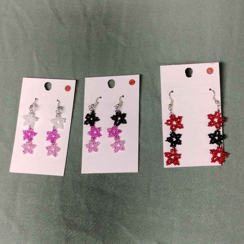 Handmade Beaded Star Earrings