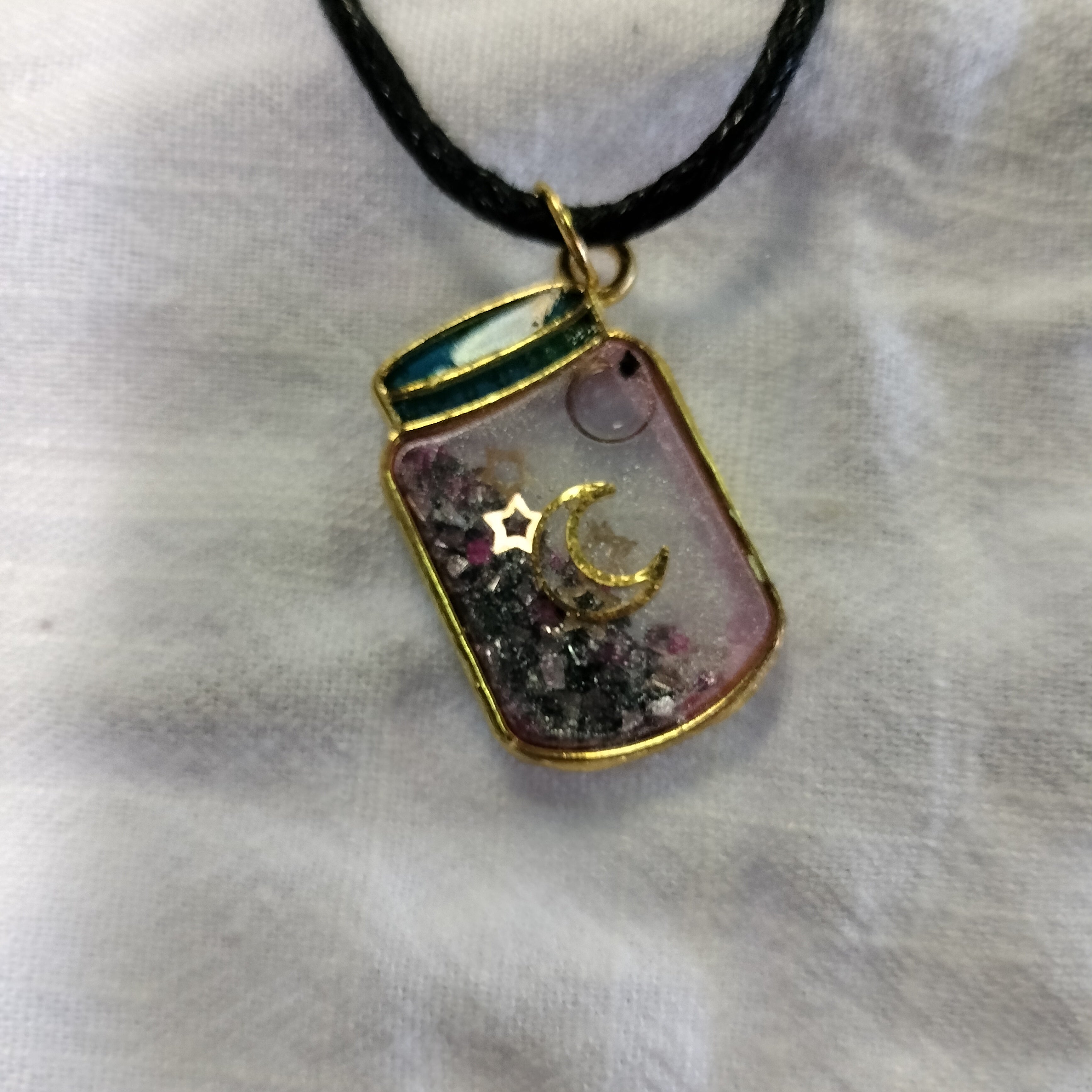 Handmade Magic Potion Shaker Necklace Moon
