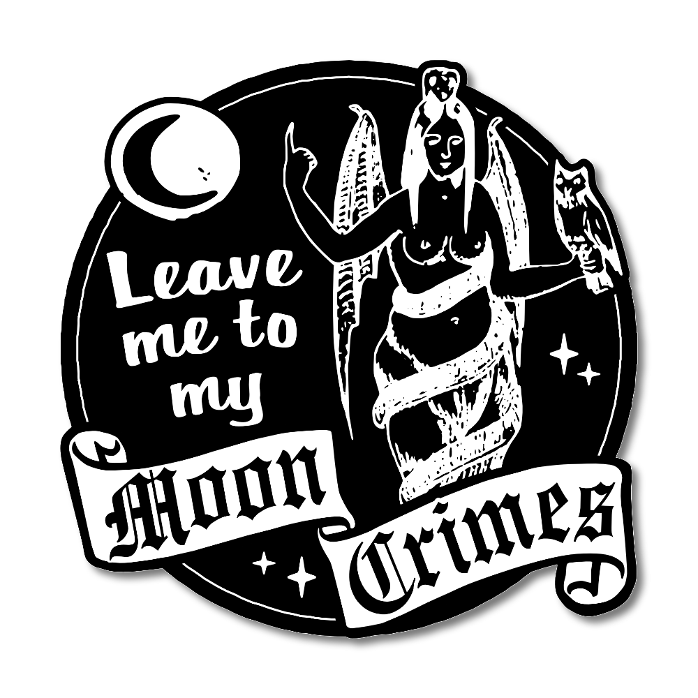Moon Crimes Die-Cut Vinyl Sticker