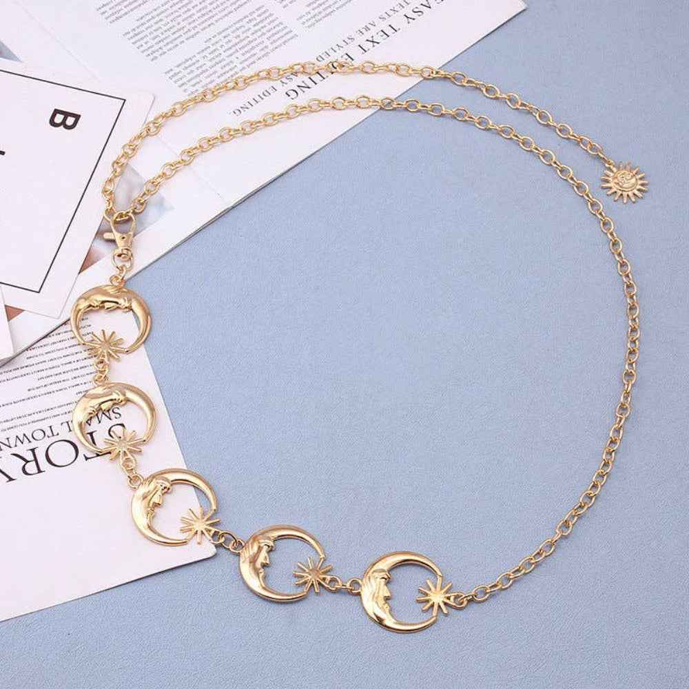 Moon and Star Waist Chain