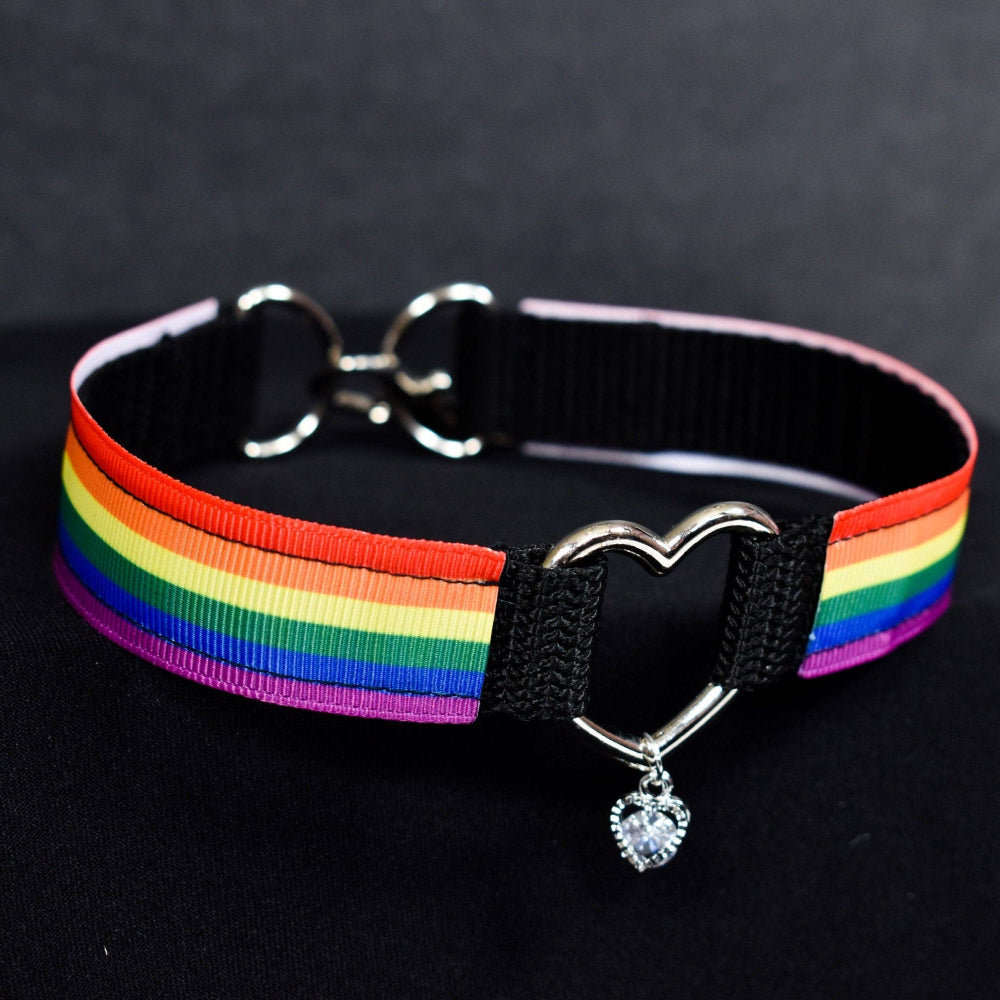 Pride Choker Rainbow Heart