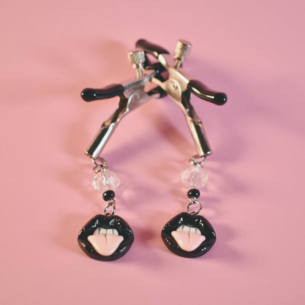 Nipple Clamps Black Lips