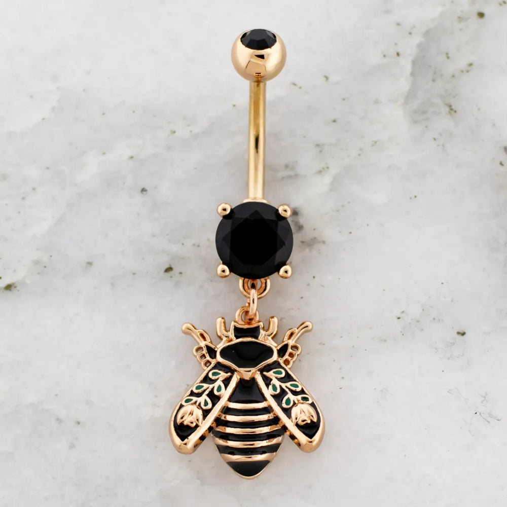 Navel Ring Floral Bee