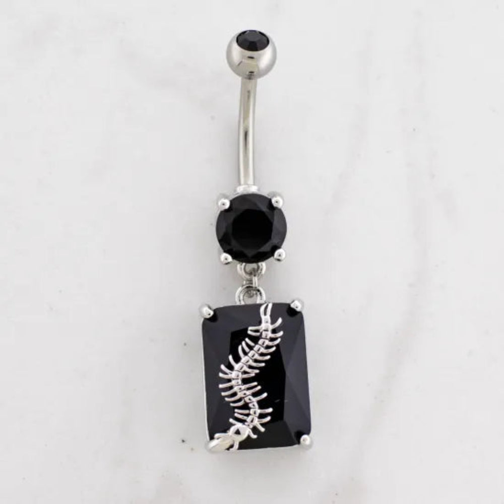 Navel Ring Gem with Centipede