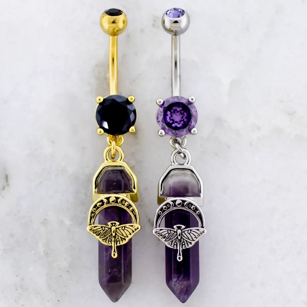 Navel Ring Moth Amethyst