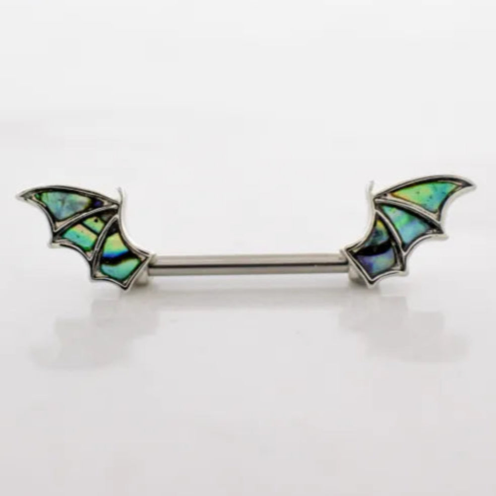 Nipple Ring Abalone Shell Bat Wings