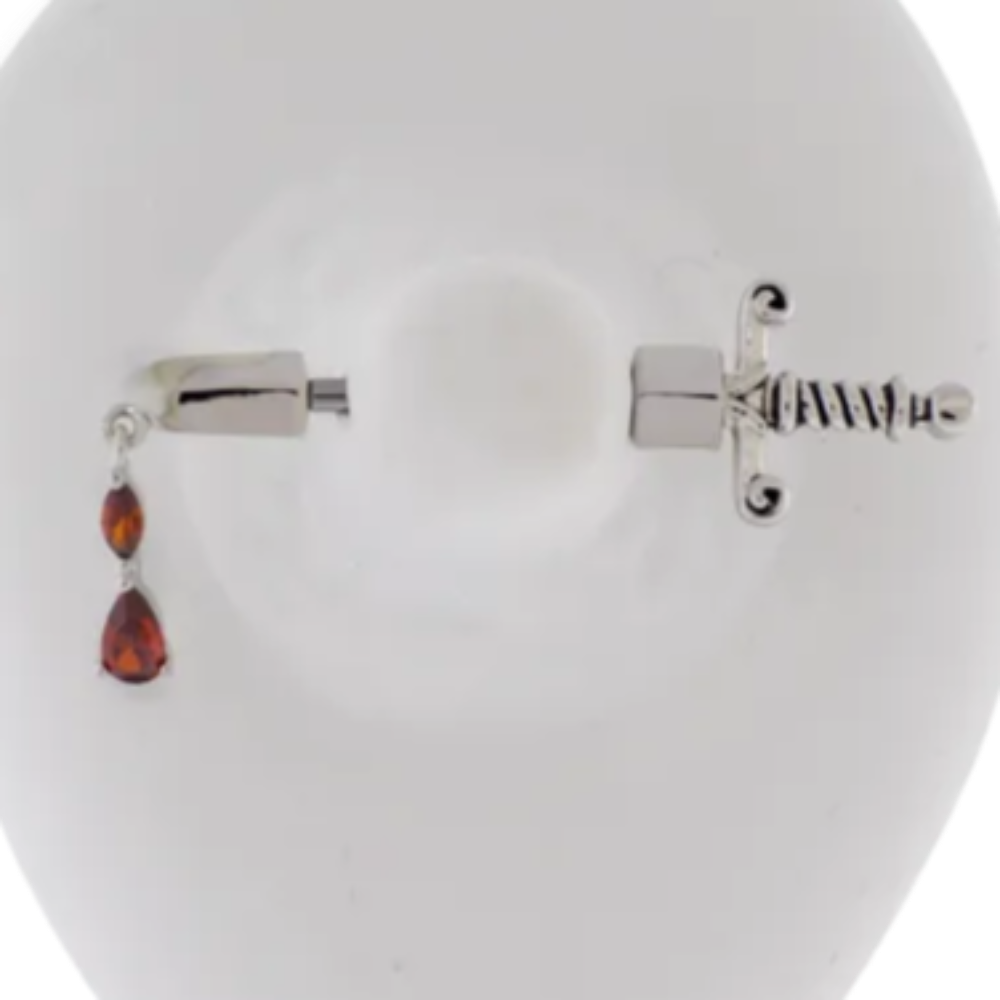 Nipple Ring Sword with Gem Blood Dangle