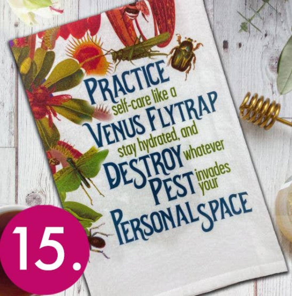 Practice Self Care Like a Venus Fly Trap Kitchen Towel