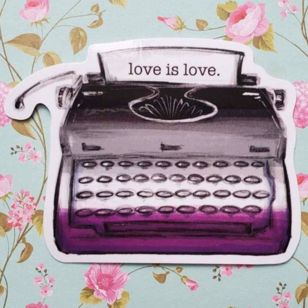 Pride Typewriter Sticker Asexual