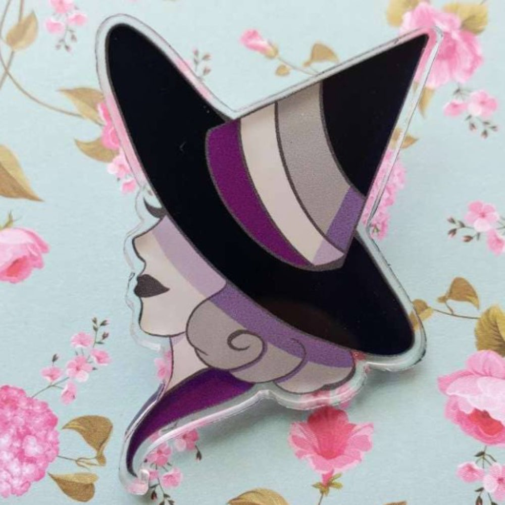 Pride Witch Acrylic Pin Asexual