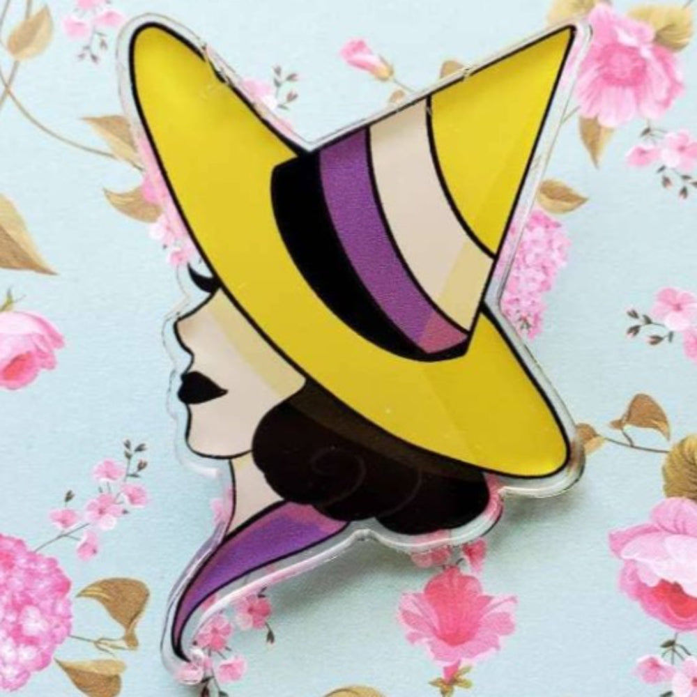 Pride Witch Acrylic Pin Non-Binary