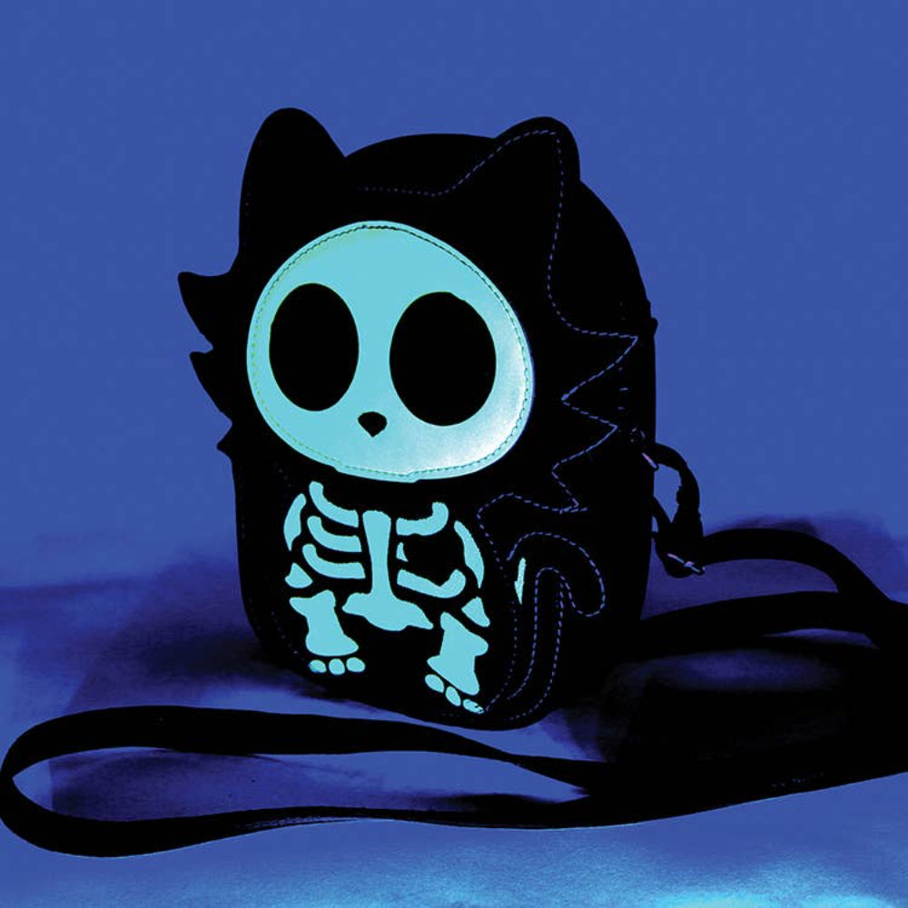 Skeleton Cat Crossbody Bag Glow in the Dark