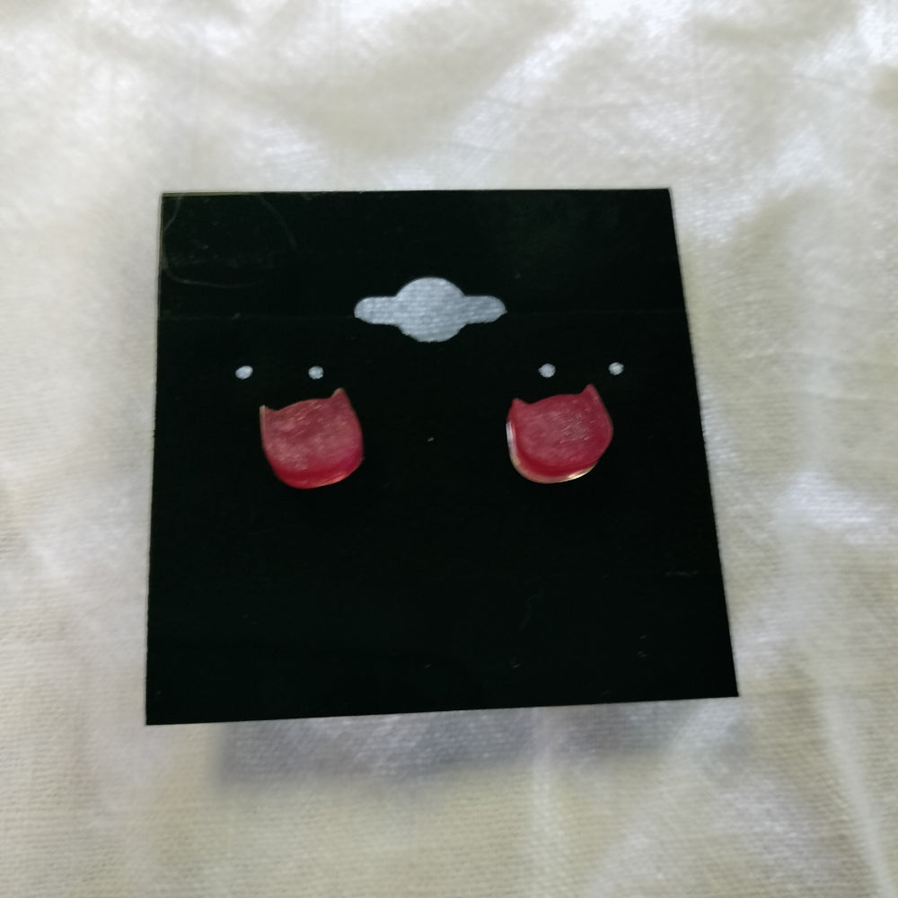 Handmade Cat Studs Small Pink*