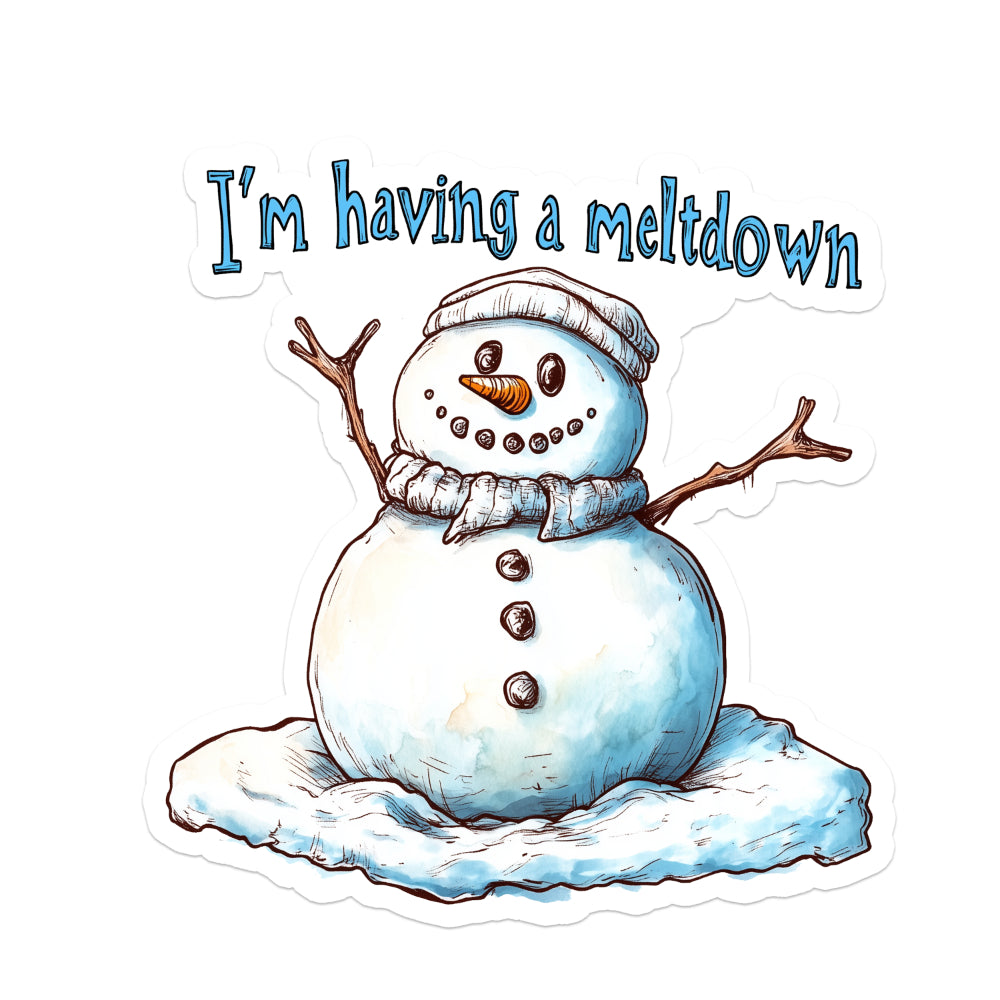Snowman Meltdown Sticker
